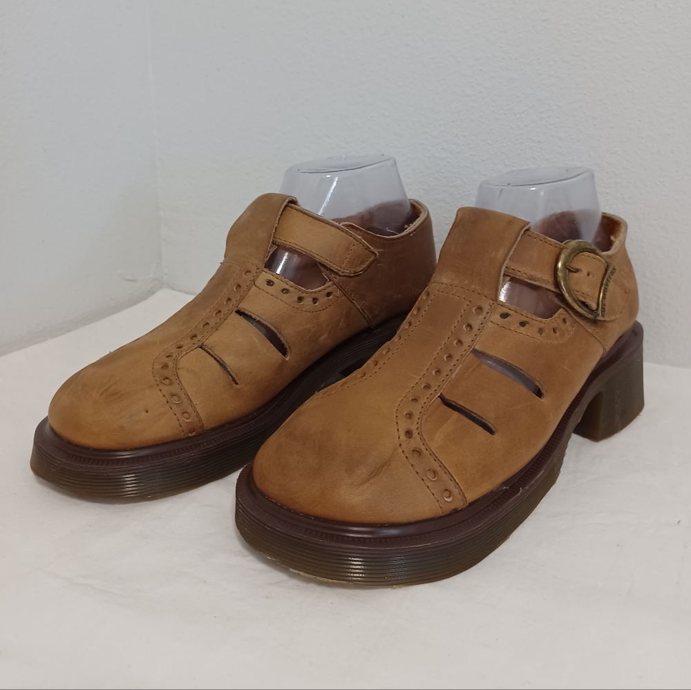 Dr Doc Martens Vintage Brown Leather Mary Jane Shoes 8190 UK 5  England
